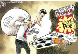 MITT BEATS SANTORUM by Pat Bagley