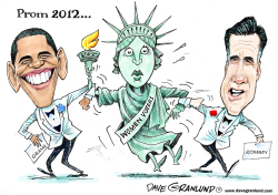 OBAMA VS ROMNEY 2012 PROM by Dave Granlund