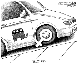 GOP BOOTED BY WOMEN by Adam Zyglis