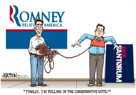 ROMNEY PULLS IN CONSERVATIVE SANTORUM VOTERS by RJ Matson