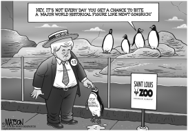 PENGUIN BITES NEWT GINGRICH by RJ Matson