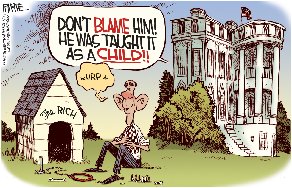  OBAMA EATS THE RICH by Rick McKee