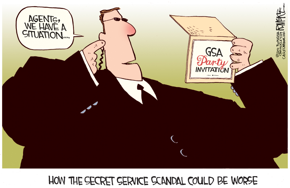  SECRET SERVICE SCANDAL WORSENS by Rick McKee