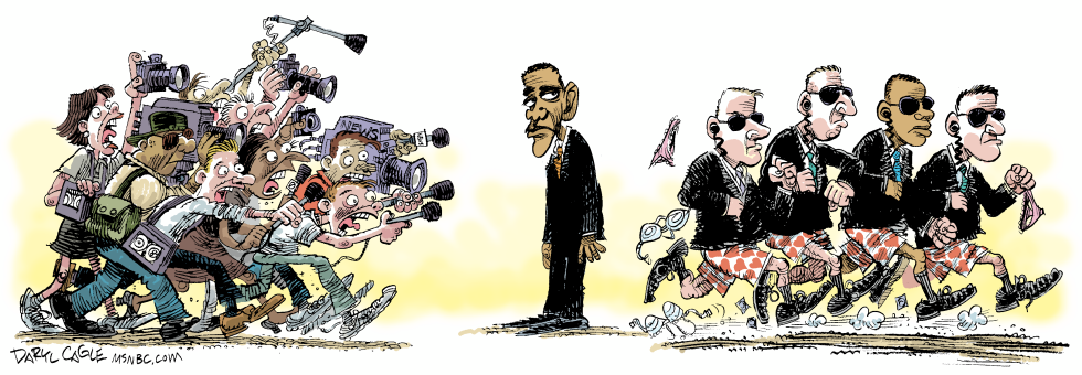  OBAMA MEDIA AND SECRET SERVICE by Daryl Cagle