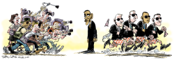 OBAMA, LOS MEDIOS Y EL SERVICIO SECRETO by Daryl Cagle