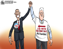 CLINTON OBAMA BFFS by Jeff Parker