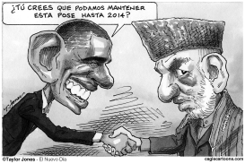 OBAMA Y KARZAI by Taylor Jones