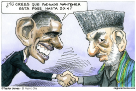 OBAMA Y KARZAI  by Taylor Jones