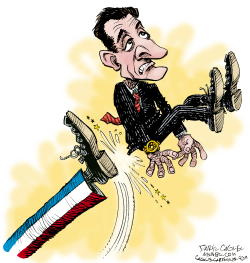 SARKOZY KICKED OUT by Daryl Cagle