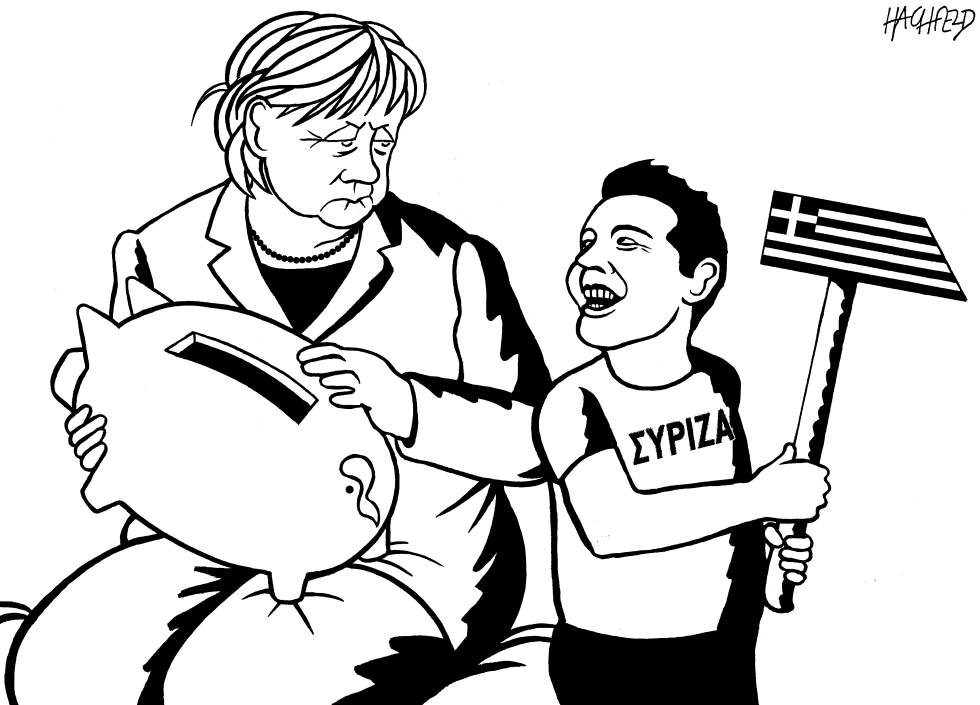  MERKEL, TSIPRAS by Rainer Hachfeld