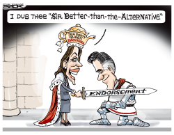 BACHMANN ENDORSES ROMNEY by Steve Sack