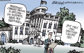 OBAMA ON SAME-SEX MARRIAGE by Mike Keefe