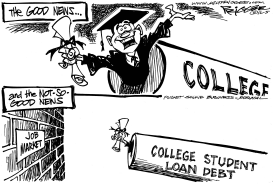 GRAD'S DEBT by Milt Priggee