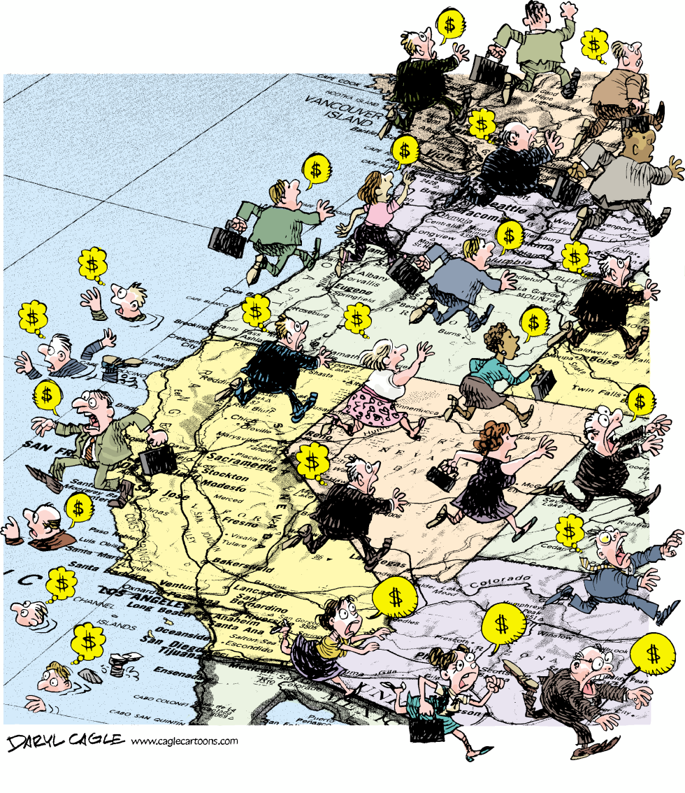  BUSINESSES FLEEING CALIFORNIA  by Daryl Cagle