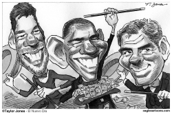 OBAMA, CLOONEY Y RICKY by Taylor Jones