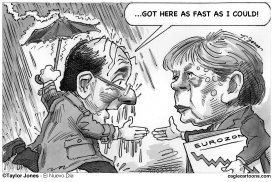 HOLLANDE MEETS MERKEL by Taylor Jones