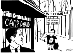 OBAMA, MEVEDEV IN CAMP DAVID by Rainer Hachfeld