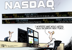 FACEBOOK GOES PUBLIC by Nate Beeler