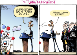 OBAMA THE TURNAROUND ARTIST by Nate Beeler