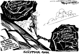 SISYPHUS SAM by Milt Priggee