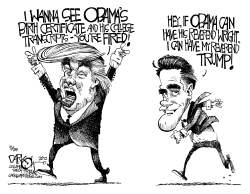 THE MITT PALLING AROUND WITH THE DONALD by John Darkow