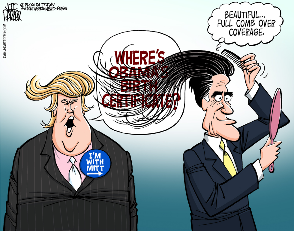  ROMNEY'S TRUMP COMB OVER by Jeff Parker