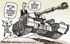 SYRIA TARGETS CHILDREN by Mike Keefe