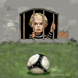 YULIA TYMOSHENKO IN PRISON WATCHING A FOOTBALL by Riber Hansson