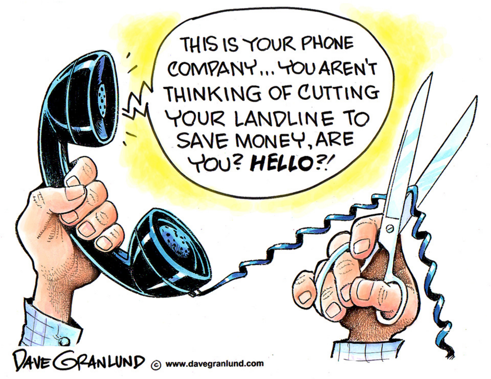  LANDLINE PHONE TREND by Dave Granlund