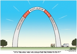 RUSTING ST LOUIS ARCH NEEDS MAINTENANCE by RJ Matson