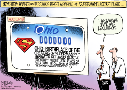 LOCAL OH - SUPERMAN LICENSE PLATE by Nate Beeler