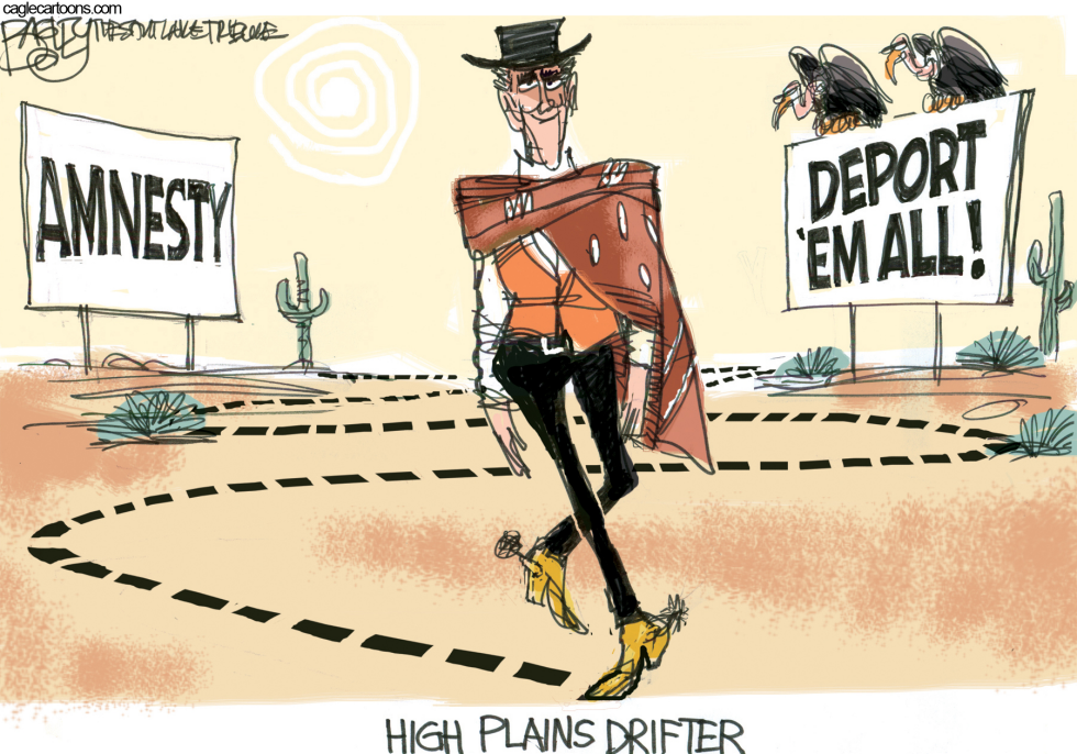  MITT'S LINE ON IMMIGRATION by Pat Bagley