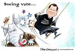 SUPREME COURT SWING VOTE by Dave Granlund