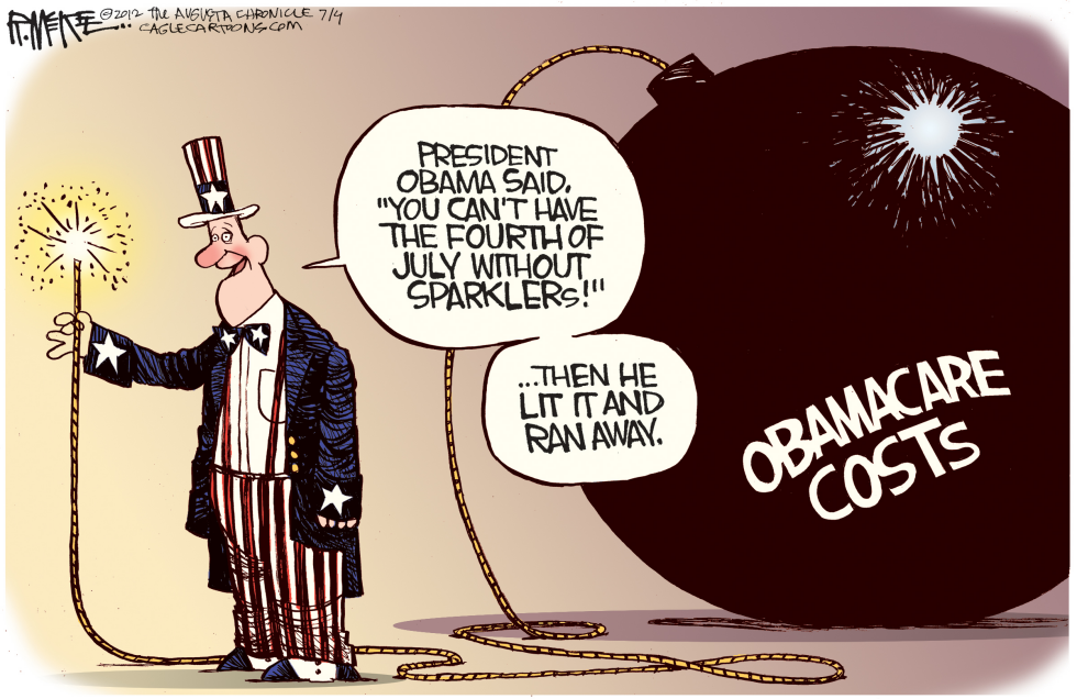  OBAMACARE SPARKLERS by Rick McKee