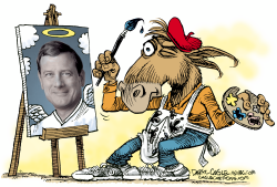 DEMOCRAT VIEW OF CHIEF JUSTICE ROBERTS by Daryl Cagle