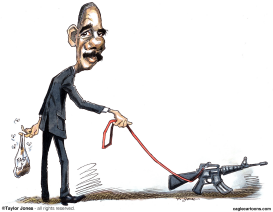 ERIC HOLDER WALKS THE DOG  by Taylor Jones