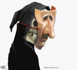 DEATH WEARING AN AL ASSAD-MASK by Riber Hansson