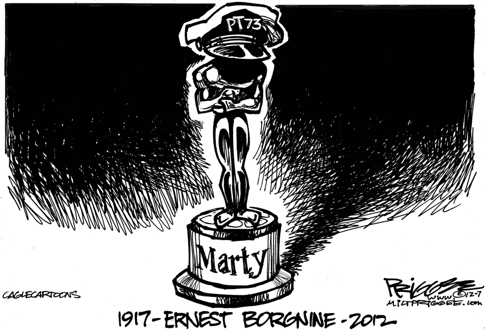  ERNEST BORGNINE -RIP by Milt Priggee