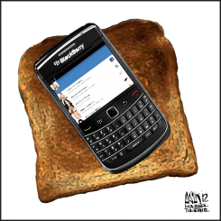 RIM-BLACKBERRY ESTA FRITO by Aislin