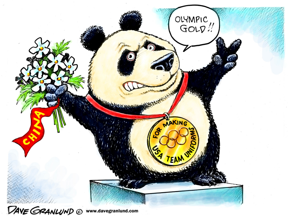  US OLYMPIC UNIFORMS & CHINA by Dave Granlund