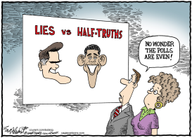 PRESIDENT OBAMA AND MITT ROMNEY by Bob Englehart