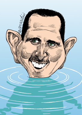 ASSAD CON EL AGUA AL CUELLO by Arcadio Esquivel