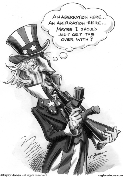 UNCLE SAM PONDERS GUN VIOLENCE by Taylor Jones