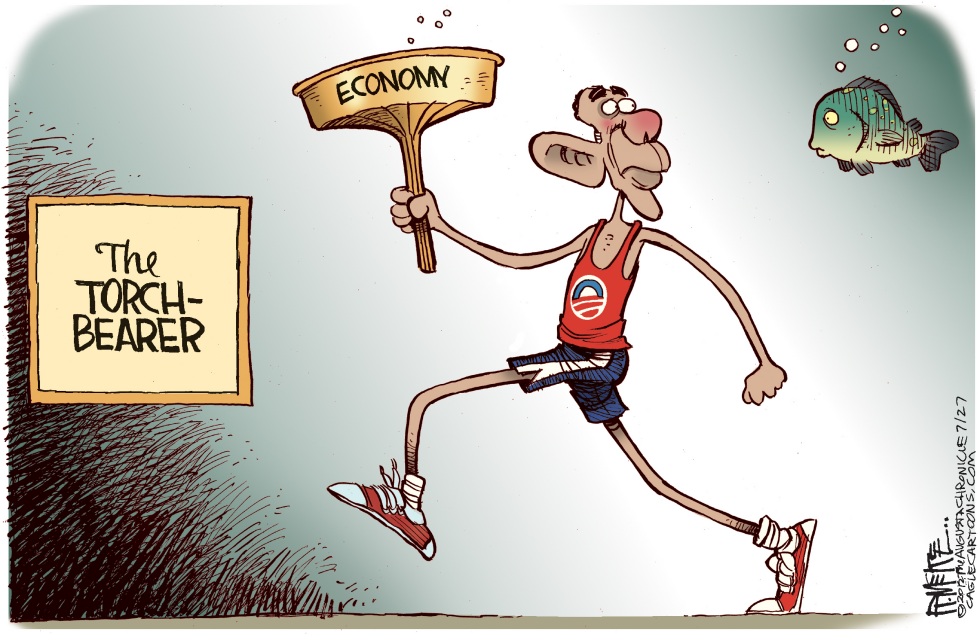  OBAMA THE TORCH BEARER by Rick McKee