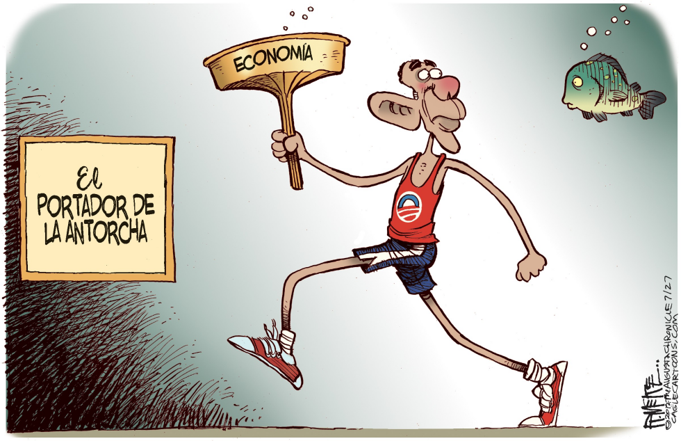  OBAMA EL PORTADOR DE LA ANTORCHA by Rick McKee