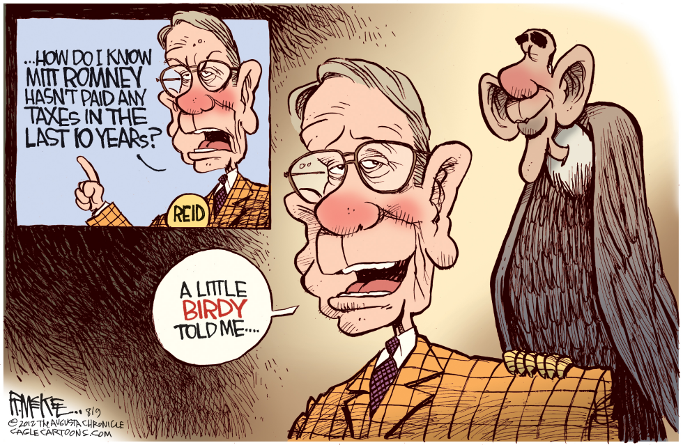  A LITTLE BIRD TOLD HARRY REID by Rick McKee