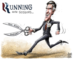 ROMNEY RUNS WITH RYAN  by Adam Zyglis