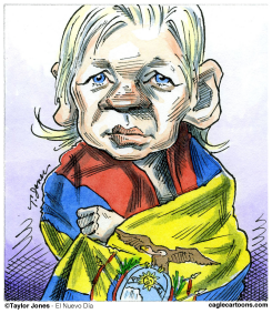 JULIAN ASSANGE AT THE EMBASSY  by Taylor Jones