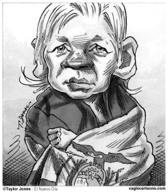 JULIAN ASSANGE A LA EMBAJADA by Taylor Jones