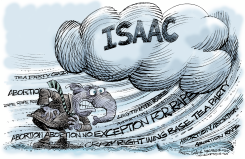 HURRICANE ISAAC DELAYS GOP CONVENTION by Daryl Cagle